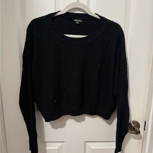 wild fable Black Cropped Crewneck Sweater